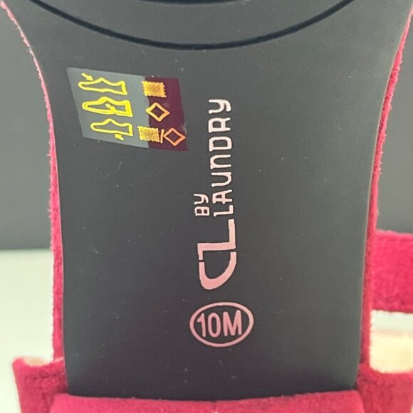 CL By Laundry Women's Ruby Red Super Suede Jody Wedge Heels Sz 10 - Picture 9 of 10